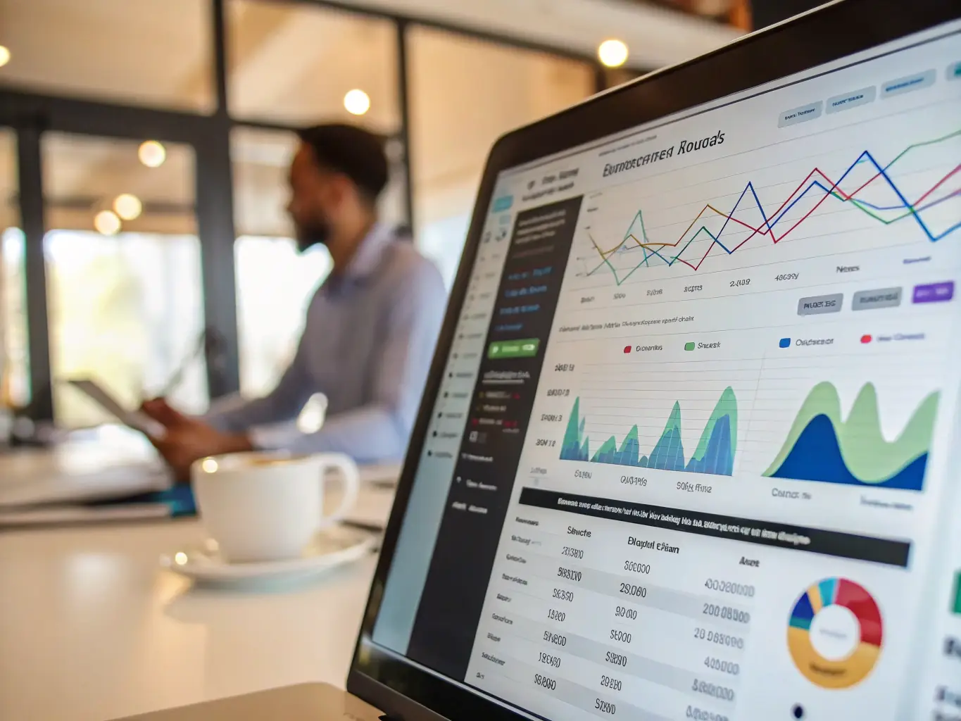 An image of a digital marketing dashboard displaying ad performance metrics and graphs, representing LEMCELLI LLC's online advertising service.