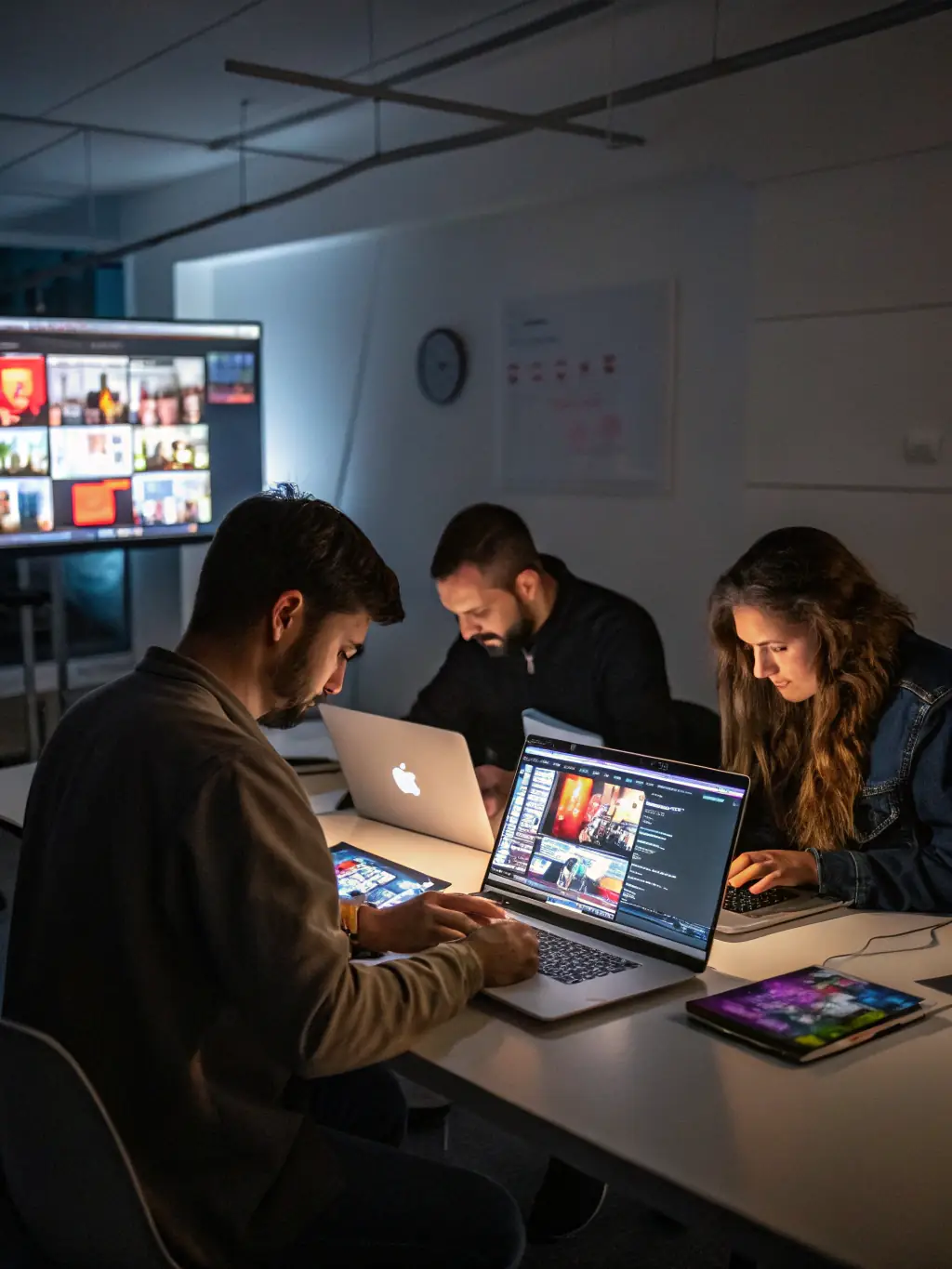 A creative image featuring diverse content formats (blog posts, videos, infographics) being developed, representing LEMCELLI LLC's content creation service.